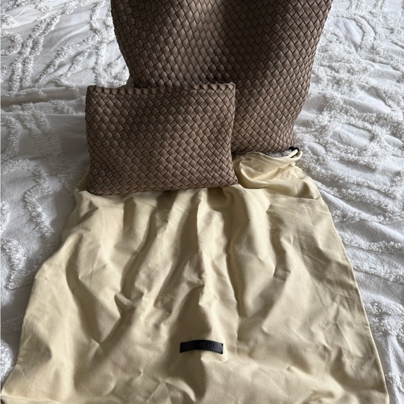 Brown Woven Tote and Pouch Set - Picture 1 of 4